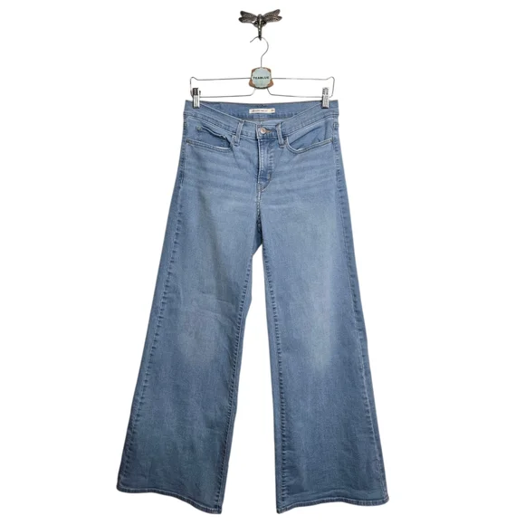 Levi's 318 Shaping Wide Leg Women's Jean In Tall Glass Of Water - Light Wash 30 - Picture 2 of 13